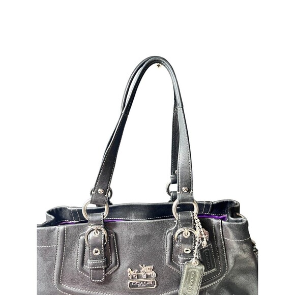 Coach 12937 Madison Sabrina Satchel – Black Leather Convertible Shoulder Bag - Picture 4 of 14